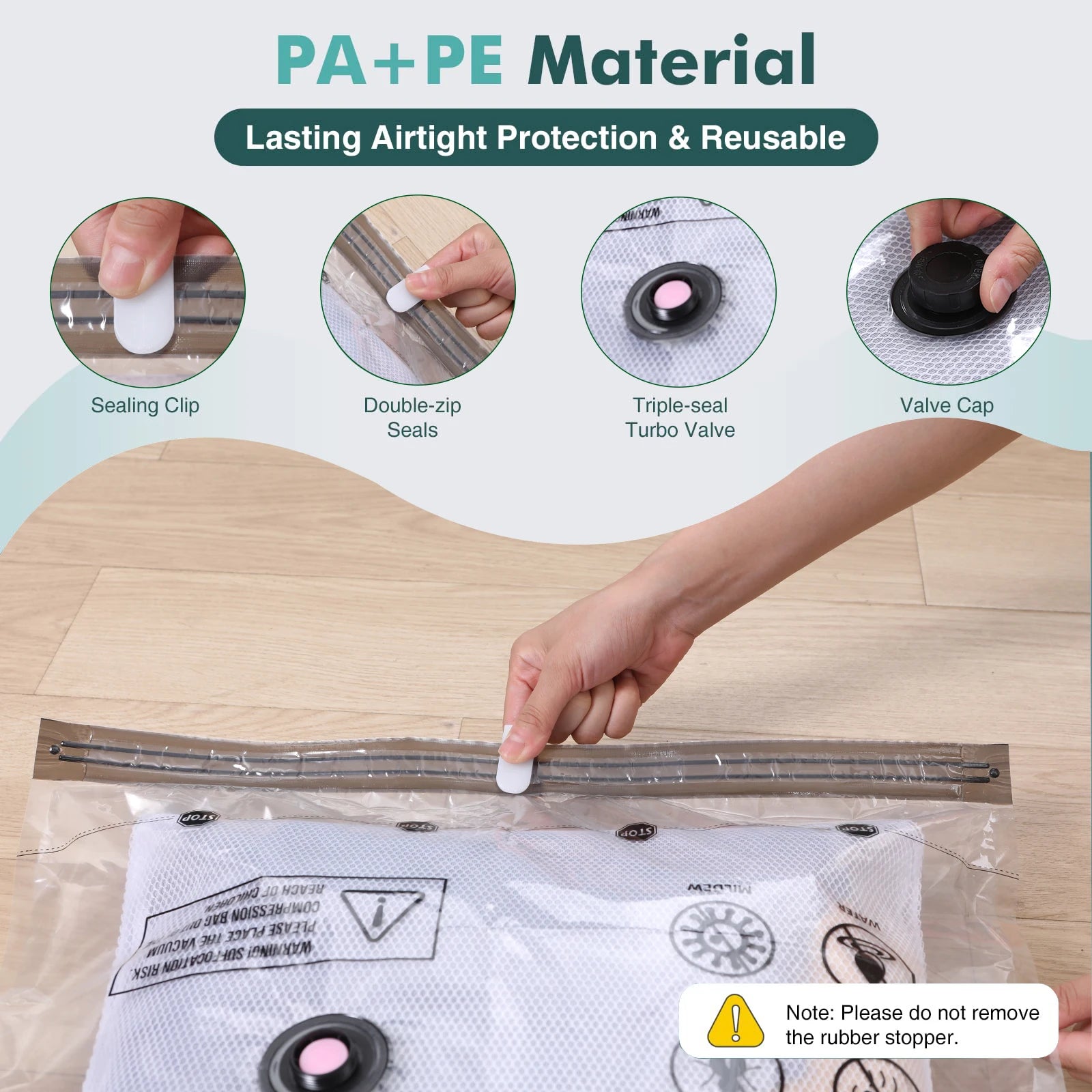 Vacuum Storage Bags, Space Saver Bags  Compressed Storage Bags for Clothing, Comfort Items and Blankets Organizer